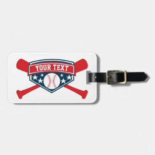 Etiqueta Para Maletas El emblema del softball del béisbol personaliza