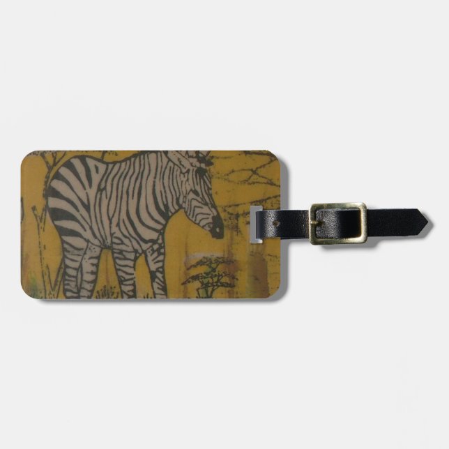 Etiqueta Para Maletas El Espíritu Serengeti: Zebra Grazing en Mara (Frente Horizontal)
