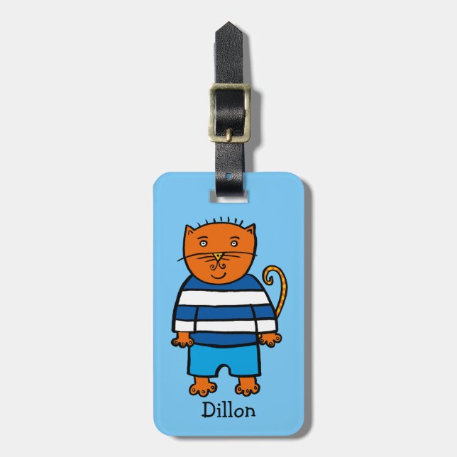 Etiqueta Para Maletas El gato Dillon personalizado (Frente Vertical)