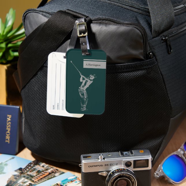 Etiqueta Para Maletas El golfista plateado (Anverso & Reverso)