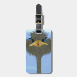 Etiqueta Para Maletas El Gracioso George Del Ostrich Y La Cuta Ladybug