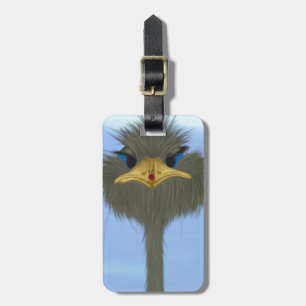 Etiqueta Para Maletas El Gracioso George Del Ostrich Y La Cuta Ladybug