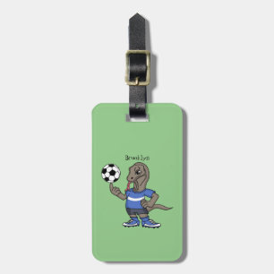 Etiqueta Para Maletas El gracioso personalizado de fútbol del dragón Kom