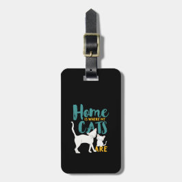 Etiqueta Para Maletas El Humor De Gato Divertido Es Donde Están Los Gato