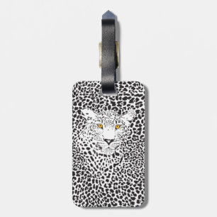 Etiqueta Para Maletas El leopardo blanco y negro camuflado