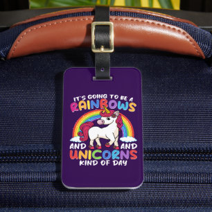 Etiqueta Para Maletas El lindo arcoiris Unicornio Guay Birthday Presny