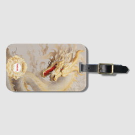 Etiqueta Para Maletas El majestuoso Dragón de Oro y la Marfil