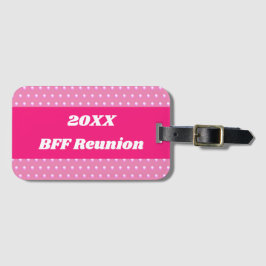 Etiqueta Para Maletas El mejor amigo rosado Reunión Brillante Polka Dots
