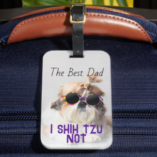 Etiqueta Para Maletas El mejor papá Shih Tzu No es una linda foto de per