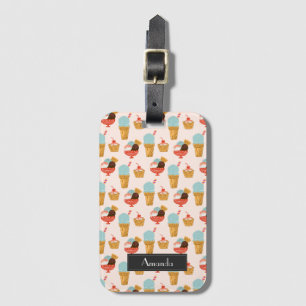 Etiqueta Para Maletas El modelo lindo el   del Doodle del helado añade