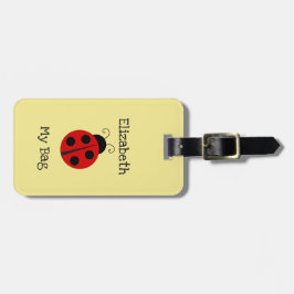 Etiqueta Para Maletas El nombre de encargo del chica con la mariquita