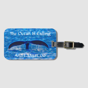 Etiqueta Para Maletas El océano azul de la cola de ballena