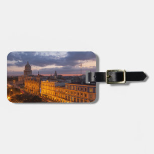 Etiqueta Para Maletas El paisaje urbano al atardecer, La Habana, Cuba