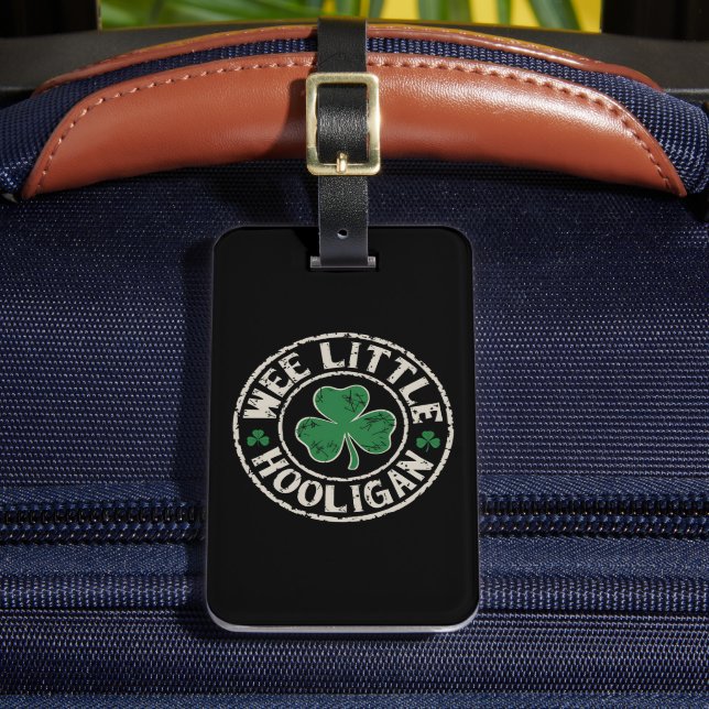 Etiqueta Para Maletas El pequeño Hooligan Shamrock St Patrick's Day (Anverso In situ 2)