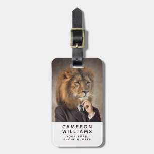 Etiqueta Para Maletas El retrato de un león el   añade su nombre
