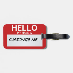 Etiqueta Para Maletas El rojo hola mi nombre es… personalizable