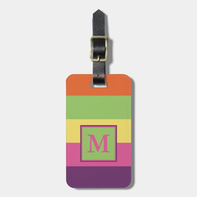 Etiqueta Para Maletas El verano Flip-Flops las rayas personalizadas (Frente Vertical)