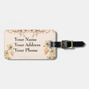 Etiqueta Para Maletas El vintage florece el boda