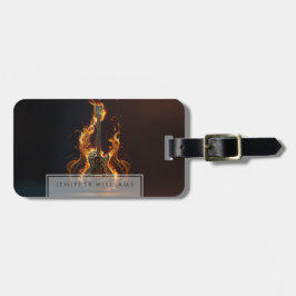 Etiqueta Para Maletas Electric guitar on fire          