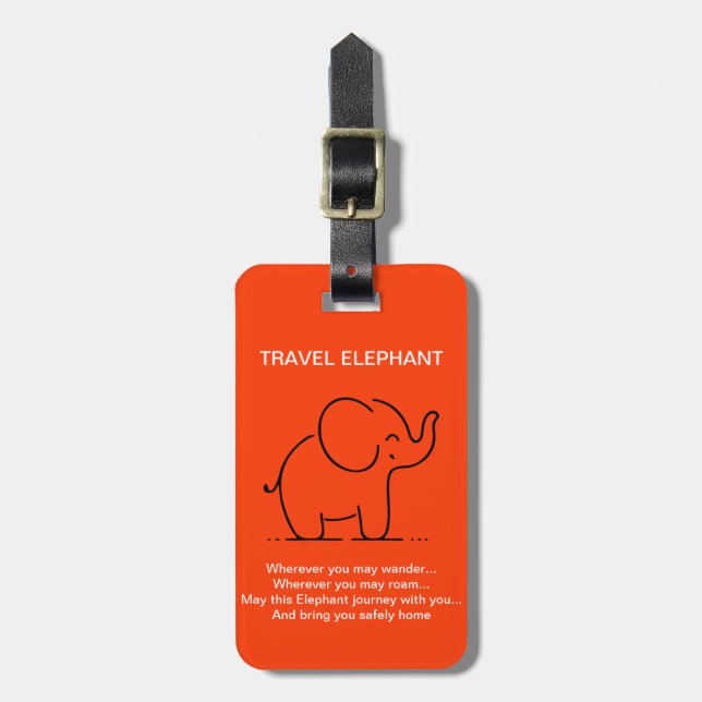 ETIQUETA PARA MALETAS ELEFANTE DE VIAJE (Frente Vertical)