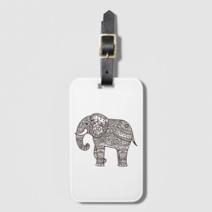 Etiqueta Para Maletas Elefante decorativo del estilo