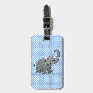 Etiqueta Para Maletas elefante del bebé azul