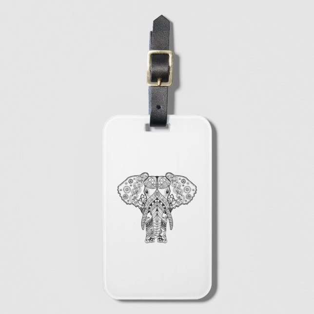 Etiqueta Para Maletas Elefante del estilo (Anverso vertical)