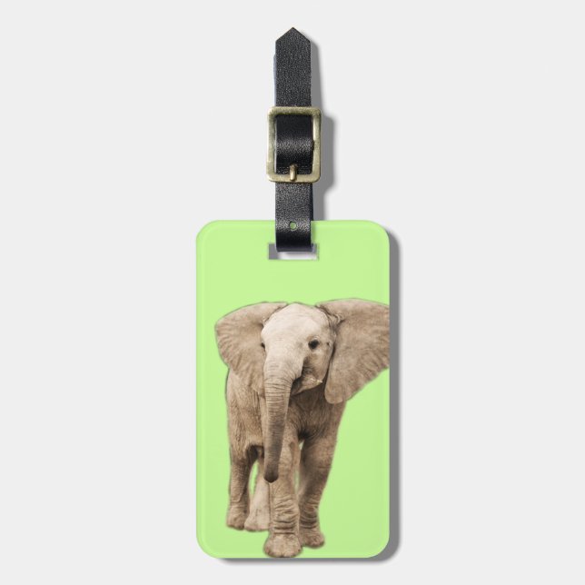 Etiqueta Para Maletas Elefante lindo del bebé (Frente Vertical)