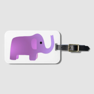 Etiqueta Para Maletas Elefante rosa lindo