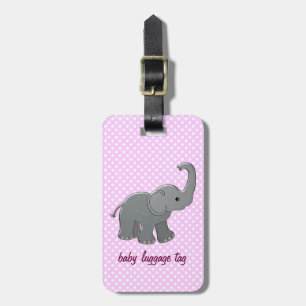 Etiqueta Para Maletas elefante rosado del bebé