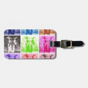 Etiqueta Para Maletas Elefantes de arte pop