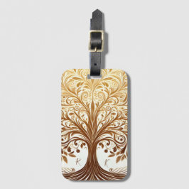 Etiqueta Para Maletas Elegant Gold Tree of Life Celebration Spiritual