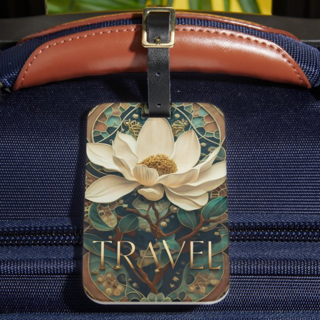 Etiqueta Para Maletas Elegant Lotus Flower  (Anverso In situ 2)