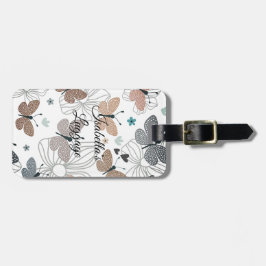 Etiqueta Para Maletas Elegante Bellísima Mariposas Personalizadas