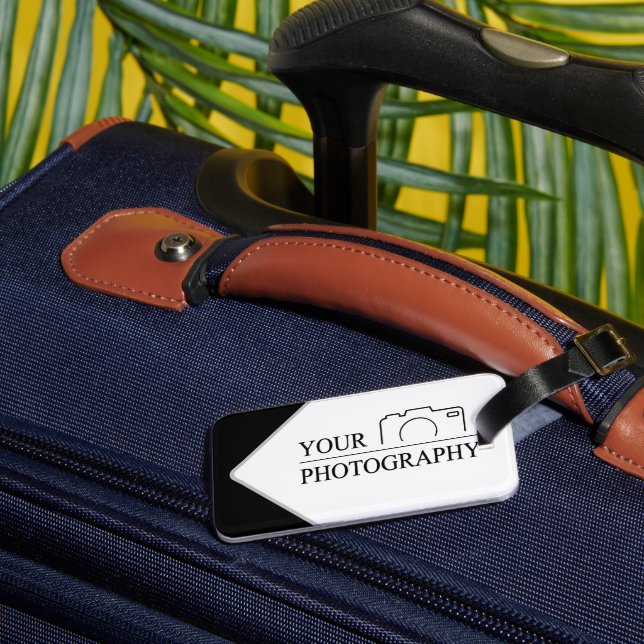 Etiqueta Para Maletas Elegante boda Añadir fotografía personalizada (Reverso In Situ 1)