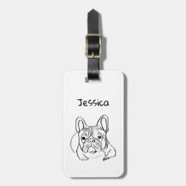 Etiqueta Para Maletas Elegante Bulldog Minimalista