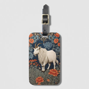 Etiqueta Para Maletas Elegante cabra de montaña William Morris inspirado