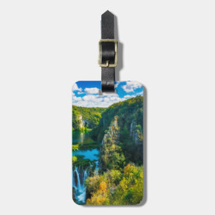 Etiqueta Para Maletas Elegante cascada escénica, Croacia