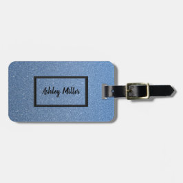 Etiqueta Para Maletas Elegante cielo azul purpurina