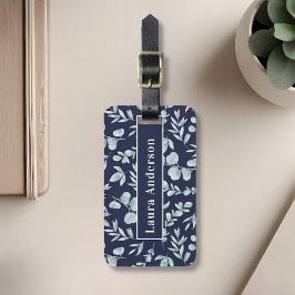 Etiqueta Para Maletas Elegante color de agua Eucalipto Personalizado