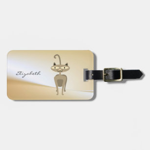 Etiqueta Para Maletas Elegante con Estilo Chic - Gato Caprichoso, Person