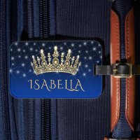 Elegante Corona espumosa y estrellas Royal Blue & 