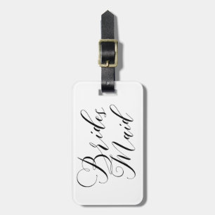 ETIQUETA PARA MALETAS ELEGANTE CORRIENTE NEGRO SCRIPT BRIDESMAID