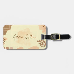 Etiqueta Para Maletas Elegante de crema y marrón