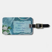 Elegante equipaje romántico de la perla azul