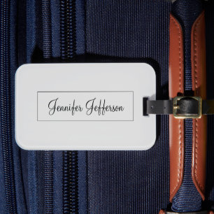 Etiqueta Para Maletas Elegante escritura moderna simple profesional gris