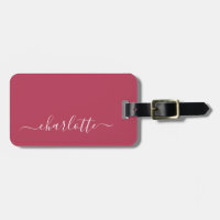 Elegante Estilo Magenta Script Nombre Personalizad