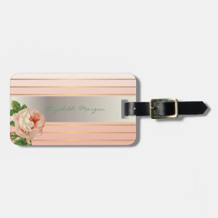 Etiqueta Para Maletas Elegante Estiloso Chic,Flores,Rosas