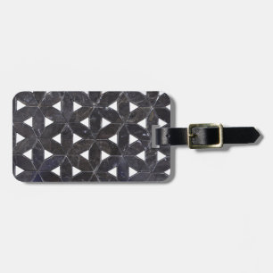 Etiqueta Para Maletas elegante flor gris mosaica de la vida Tile patrón
