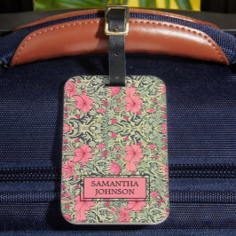 Etiqueta Para Maletas Elegante Floral Hermoso Inspirado en William Morri